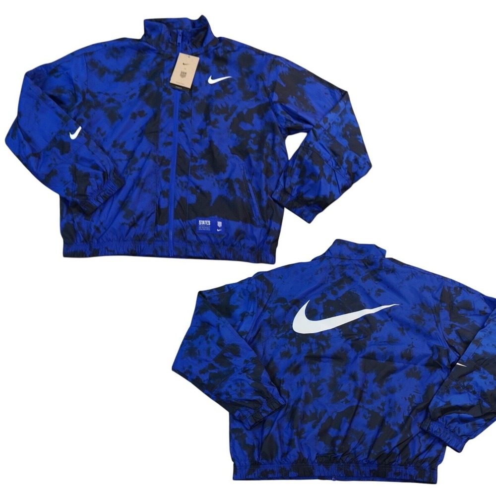 Nike Team USA Soccer Jacket Womens Medium Blue USWNT Windbreaker DN1139-452 Logo